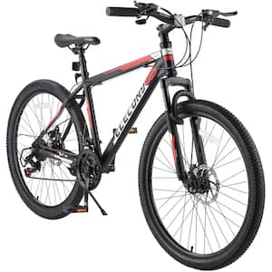 26 in. Red Mountain Bike with High-Carbon Steel Frame for Adults and Teens