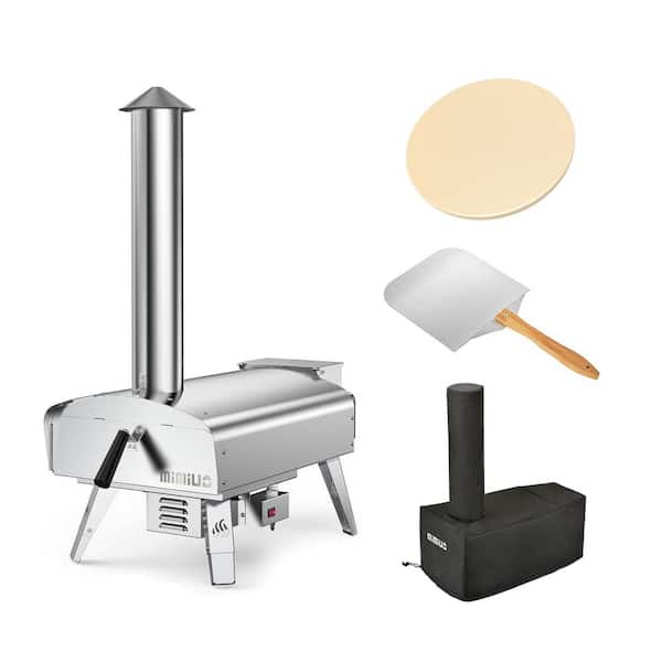 mimiuo Tisserie W-Oven Series Pellet and Wood Outdoor Pizza Oven in Stainless Steel