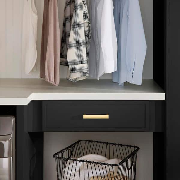 Leyton 30 in. W x 21 in. D x 7.5 in. H Ready To Assemble Plywood Slim Shaker Knee Drawer Base Cabinet in Raven Black