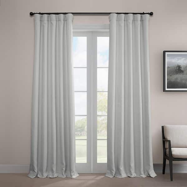 Exclusive Fabrics & Furnishings Oyster Solid Rod Pocket Room Darkening Curtain - 50 in. W x 96 in. L (1 Panel)