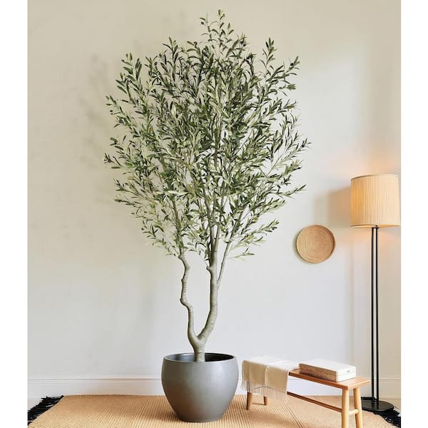 10 ft. Artificial Olive Tree in Pot for Home Office Living Room