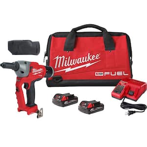 M18 FUEL ONE-KEY 18-Volt Lithium-Ion Cordless Rivet Tool Kit with Two 2.0 Ah Batteries, Charger and Protective Boot