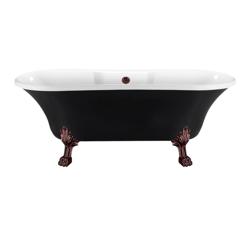 Streamline 68 in. Acrylic Clawfoot NonWhirlpool Bathtub in Glossy