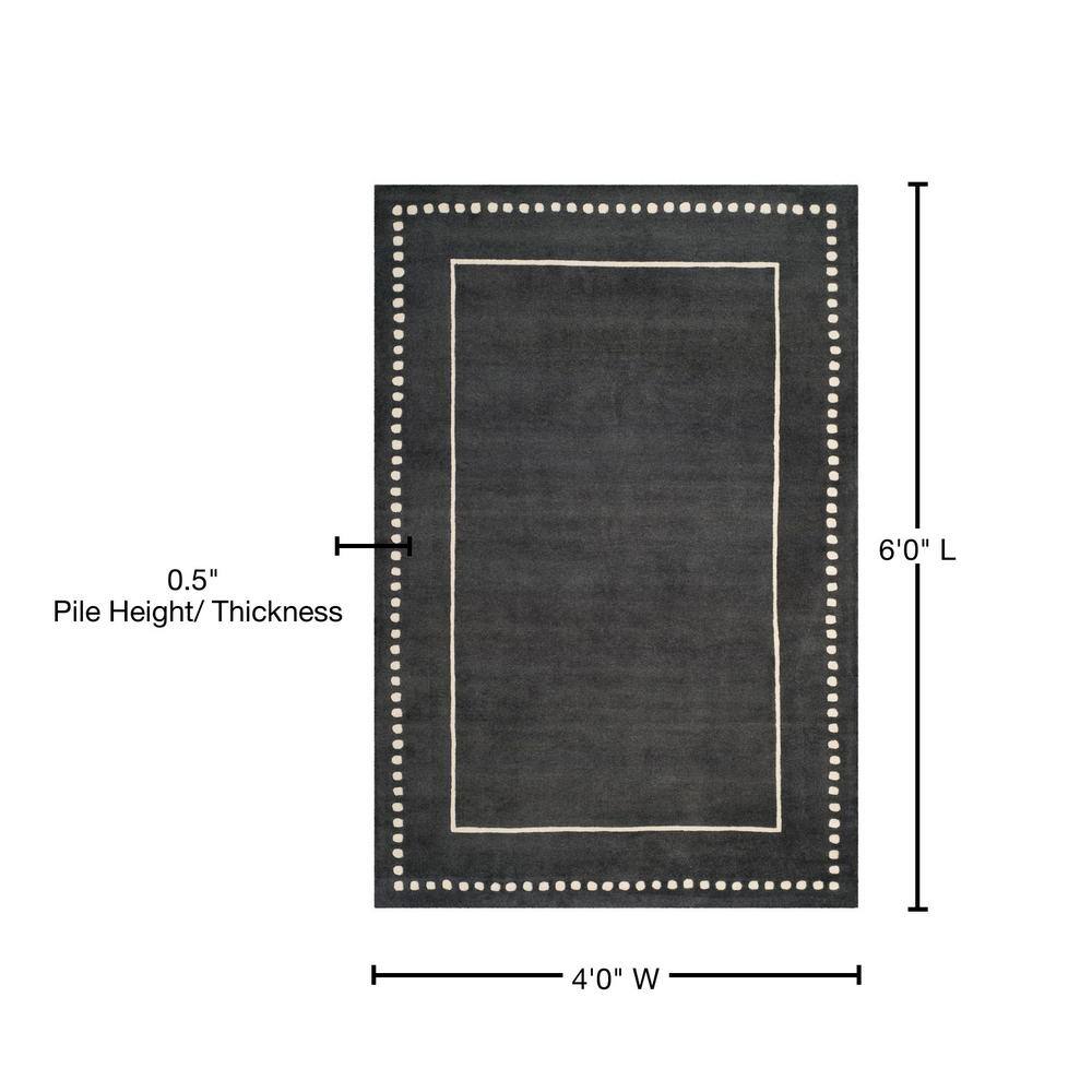 Ivory Hand-Tufted Wool 4' x 6' Rectangular Area Rug