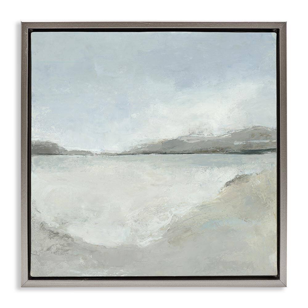 Abstract Distressed Beach by Hannah Dawson Gray Floater Frame Nature Graphic Art Print 18 in. x 18 in. price history on PriceWatchPro