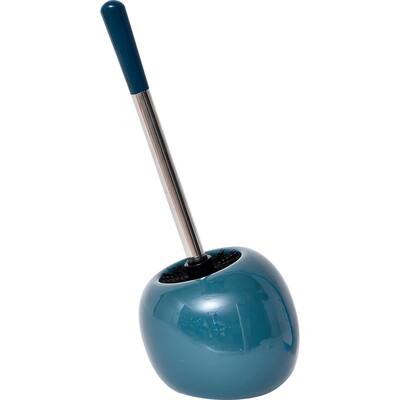 Bath Free Standing Toilet Bowl Brush and Holder PISE Peacock Blue