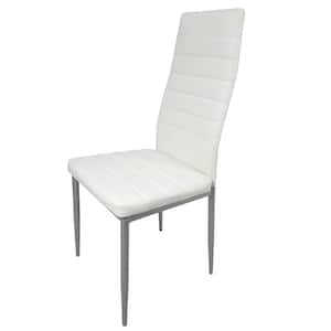 White PU Leather Upholstered Dining Chairs (Set of 4)