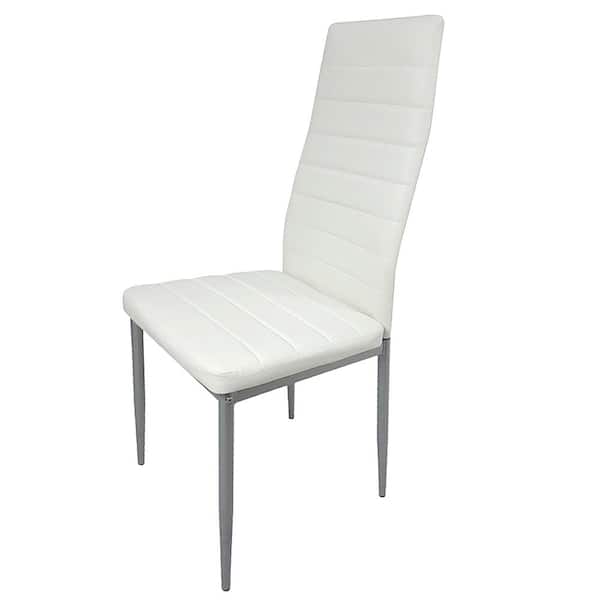 Karl home White PU Leather Upholstered Dining Chairs (Set of 4)