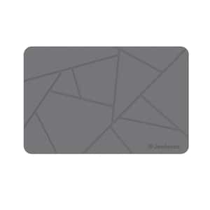 15.35 in. x 23.62 in. Diatomaceous Earth Bath Mat, Super Absorbent Quick-Drying Stone Bath Mat, Dark Gray