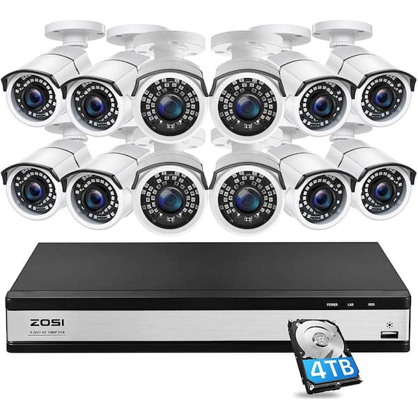 ZOSI 16-Channel 1080p 4TB DVR Security Camera System with 12 Wired ...