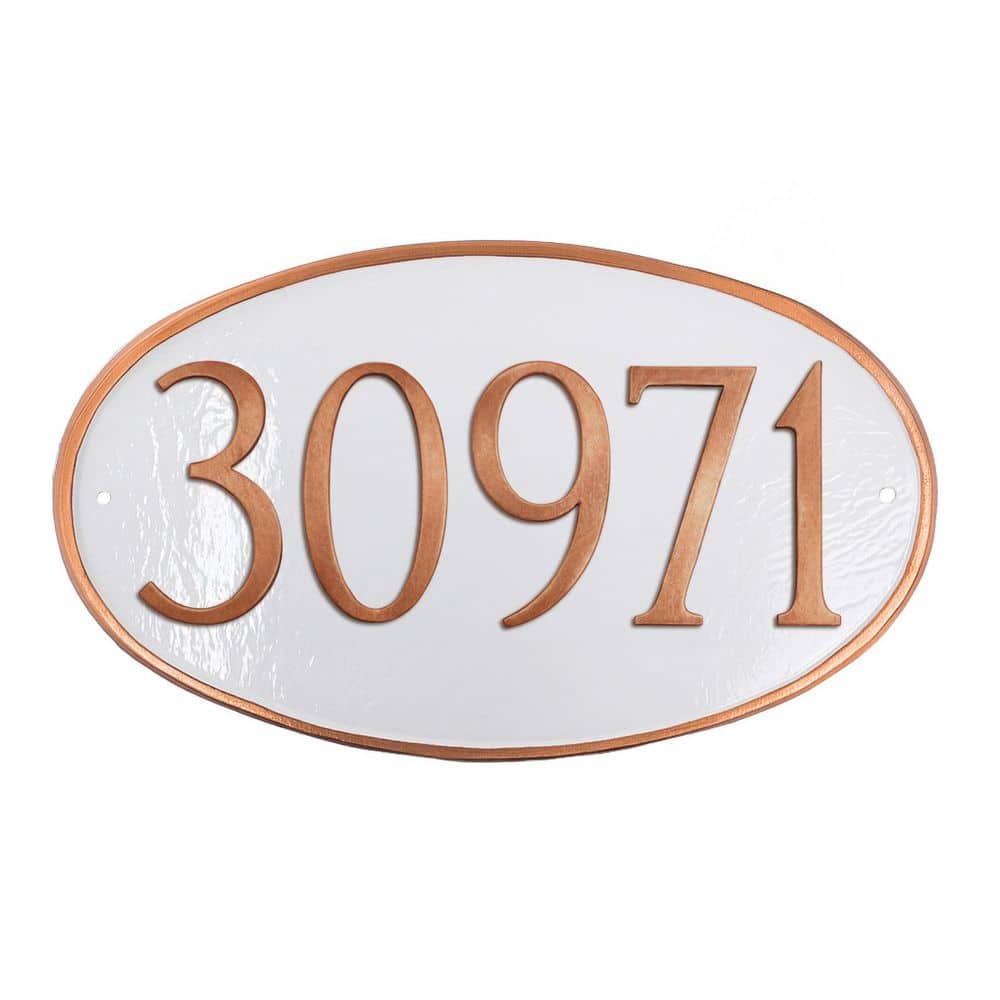 Classic Oval Small Address Sign Plaque - White/Copper price history on PriceWatchPro