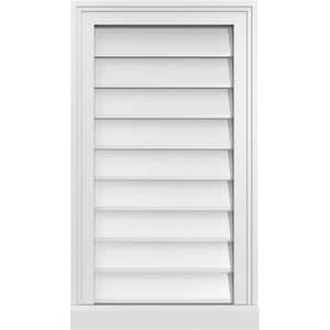 16" x 28" Rectangular White PVC Paintable Gable Louver Vent Non-Functional