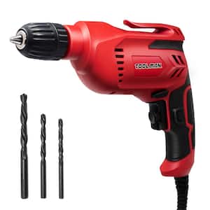 5 Amp Corded 3/8 in. Chuck Variable Speed Reversible Power Drill Included Drill Bits