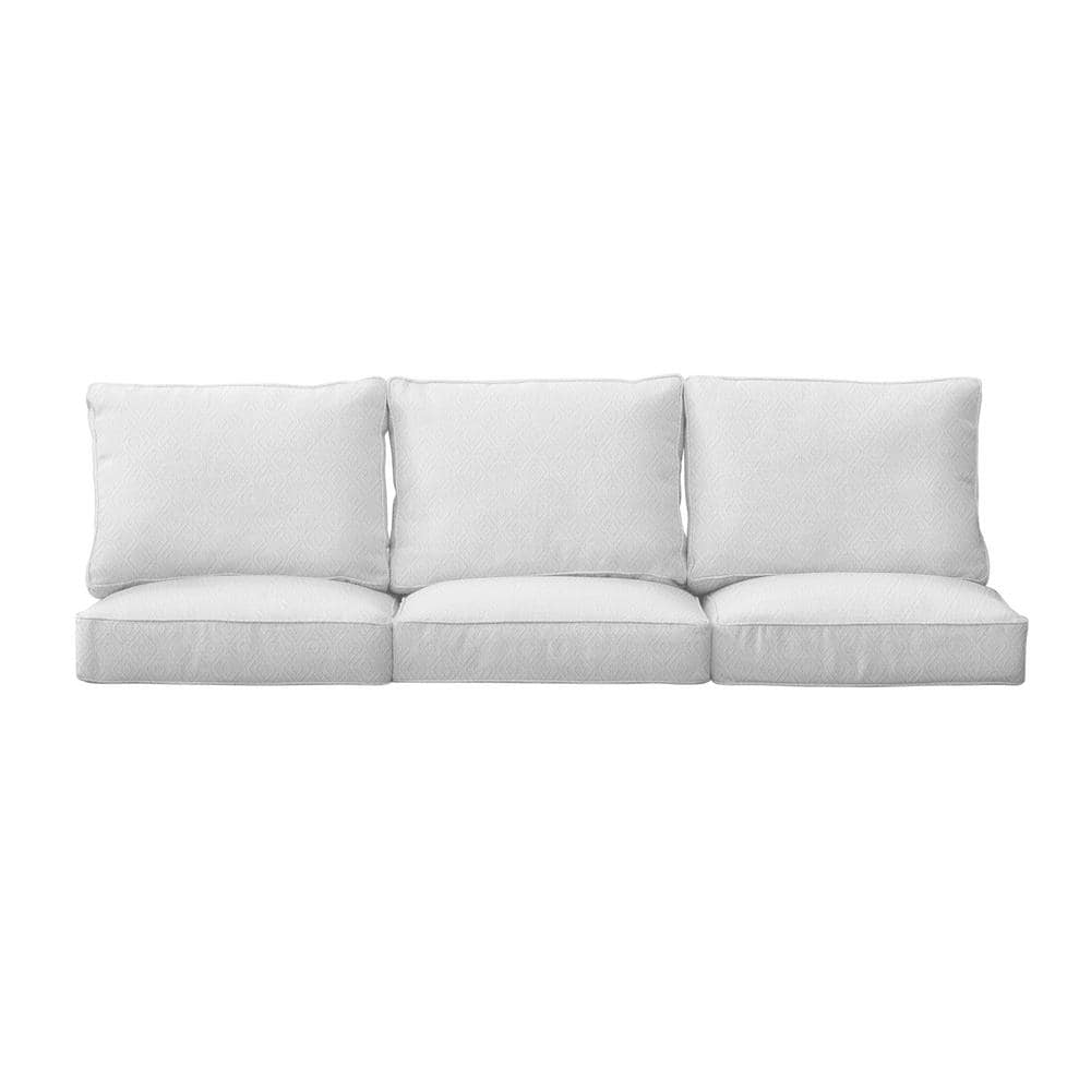 SORRA HOME 22.5 x 22.5 x 5 (6-Piece) Deep Seating Outdoor Couch Cushion in Sunbrella Retain Snow