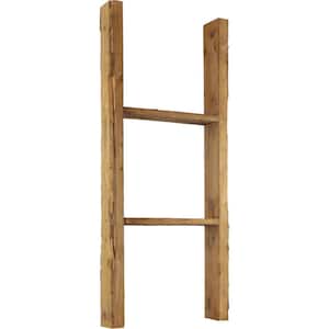 15 in. x 36 in. x 3 1/2 in. Barnwood Decor Collection Weathered Brown Vintage Farmhouse 2-Rung Ladder
