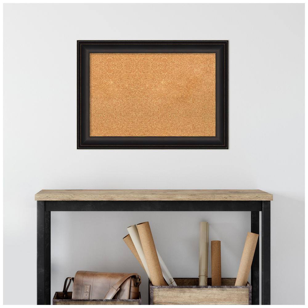 Large Oil Rubbed Bronze Framed Natural Cork Bulletin Board