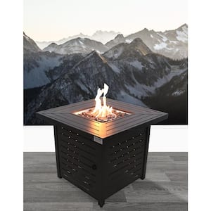 30 in. 40000 BTU Steel Outdoor Propane Natural Gas Fire Pit Table for Deck Patio, Black