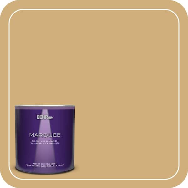 BEHR MARQUEE 1 qt. #PPU6-15 Romanesque Gold Eggshell Enamel Interior Paint & Primer