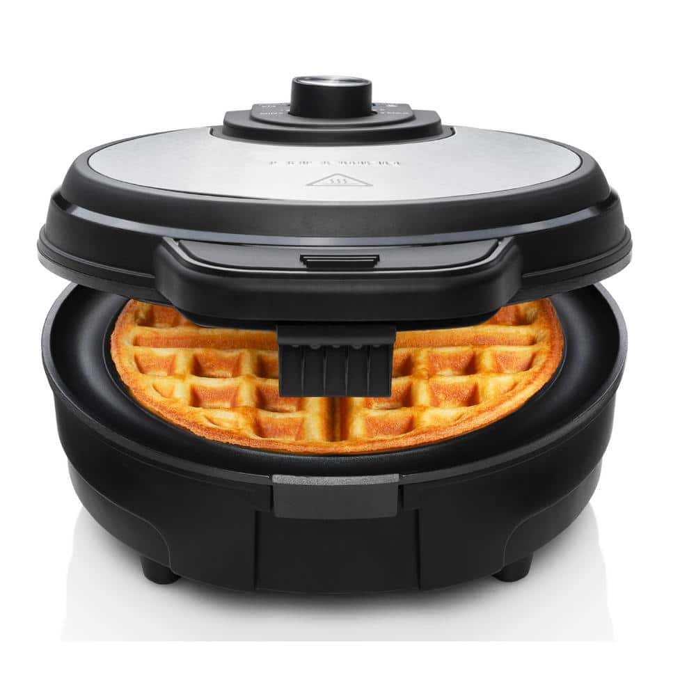 Chefman Belgian Deep Stuffed Waffle Maker, Stainless SteelMess-Free Moat, 5  in. Dia with Dual-Sided Heating Plates RJ04-S5-SS - The Home Depot