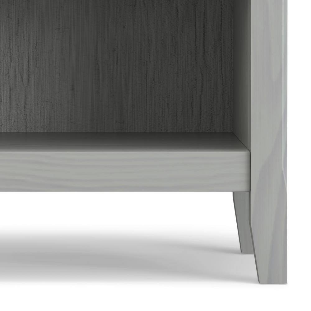 Fog Grey Solid Wood 2-Drawer Bedside Table