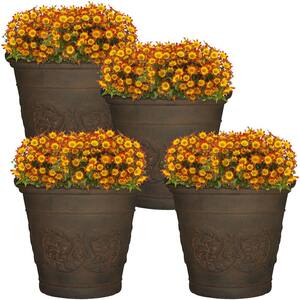 Arabella 20 in. Sable Poly Outdoor Flower Pot Planter (4-Pack)