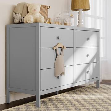 Universal Pebble Gray 6-Drawer 51.38 in. Wide Dresser