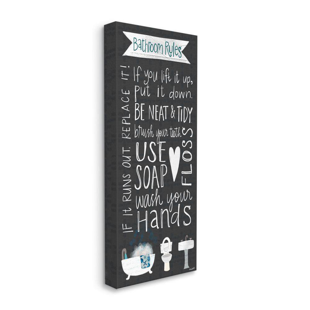 Bathroom Rules Sign Whimsical Tub Toilet Sink by Katie Doucette Unframed Print Abstract Wall Art 10 in. x 24 in. price history on PriceWatchPro