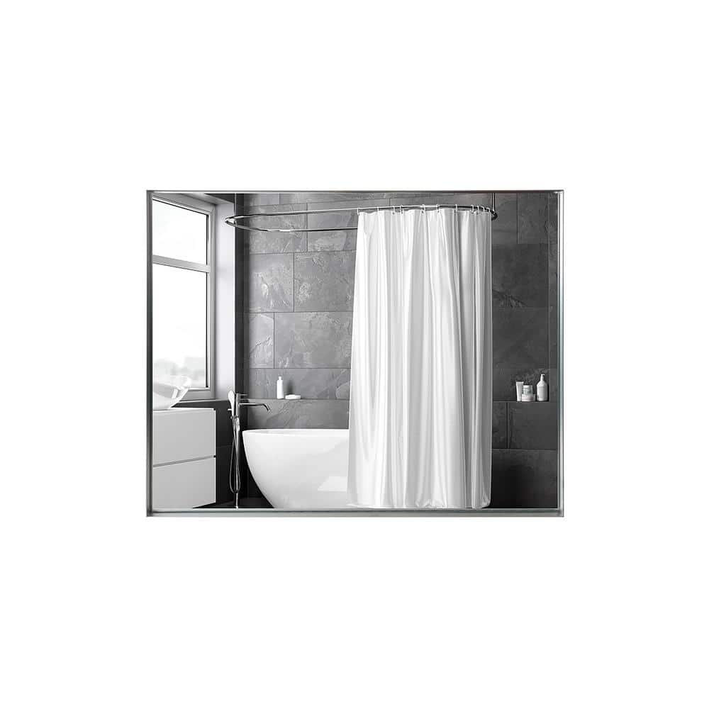 40 in. W. x 30 in. H Rectangular Framed Wall Bathroom Vanity Mirror in Silver -  Staykiwi, SKAMBM02-4030S