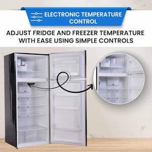 30 in. RETRO Refrigerator 18cf Top Mount w/AUTOMATIC ICE MAKER 110V Handle in Black