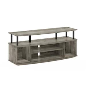 JAYA 47.24 in. French Oak/Black Large Entertainment Center Fits TV's up to 55 in. With Cable Management