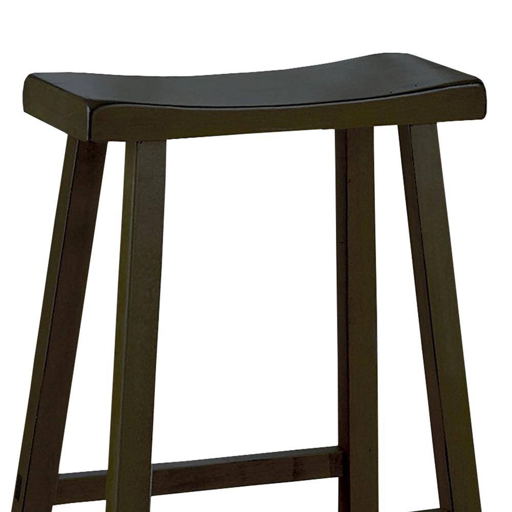 Black 29" Backless Saddle Wood Counter Stool