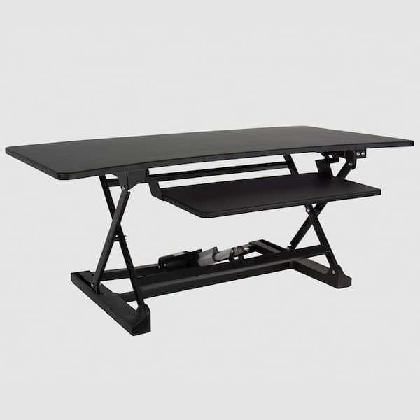 Lifesmart 48 in. Black Power Desktop Sit to Stand Desk with Power Strip and USB Ports