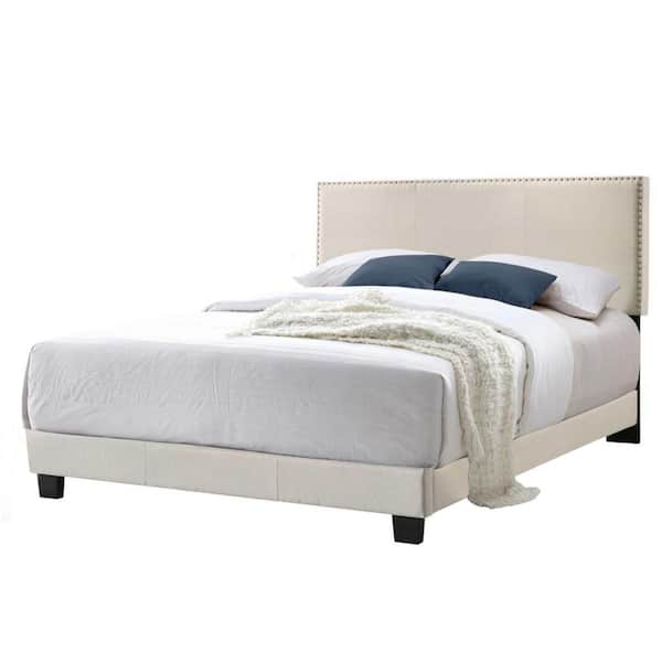 Belle Isle Furniture Royale Beige Linen, Upholstered King Bed Beige
