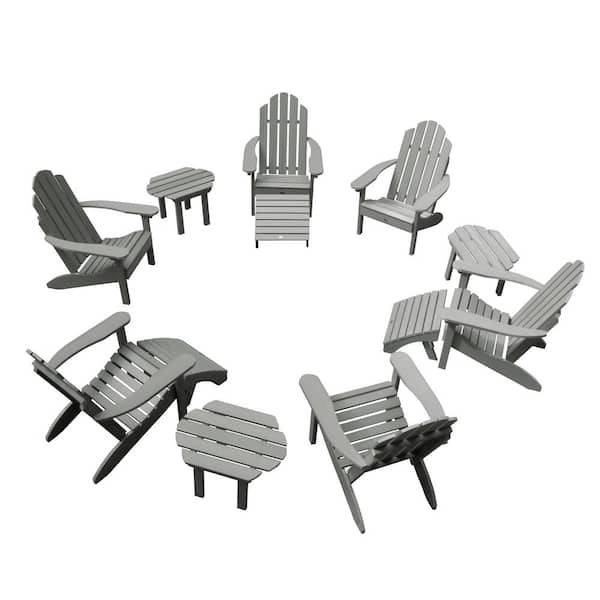 Highwood Classic Wesport Coastal Teak 12-Piece Recycled Plastic Patio Fire Pit Seating Set