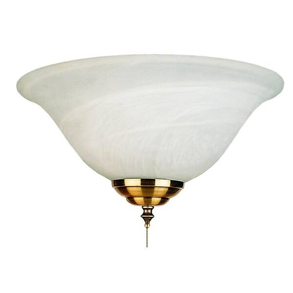 Illumine 1-Light Fan Light Kit Alabaster Glass Antique Brass Finish-DISCONTINUED