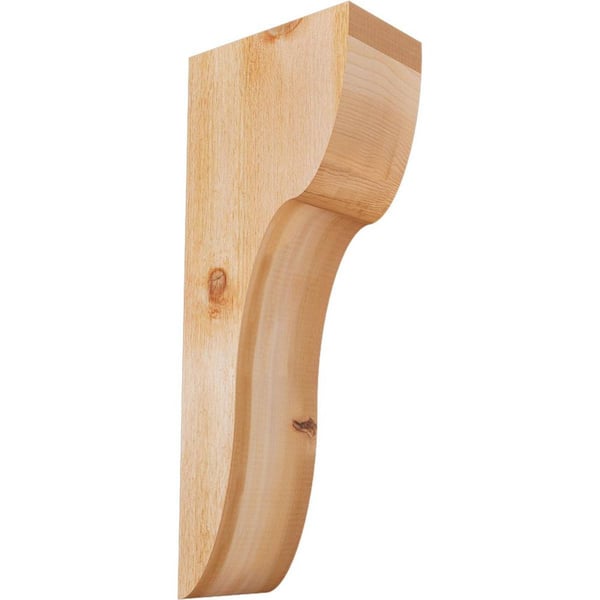 Ekena Millwork 6 in. x 10 in. x 26 in. Western Red Cedar Carmel Rough Sawn Corbel