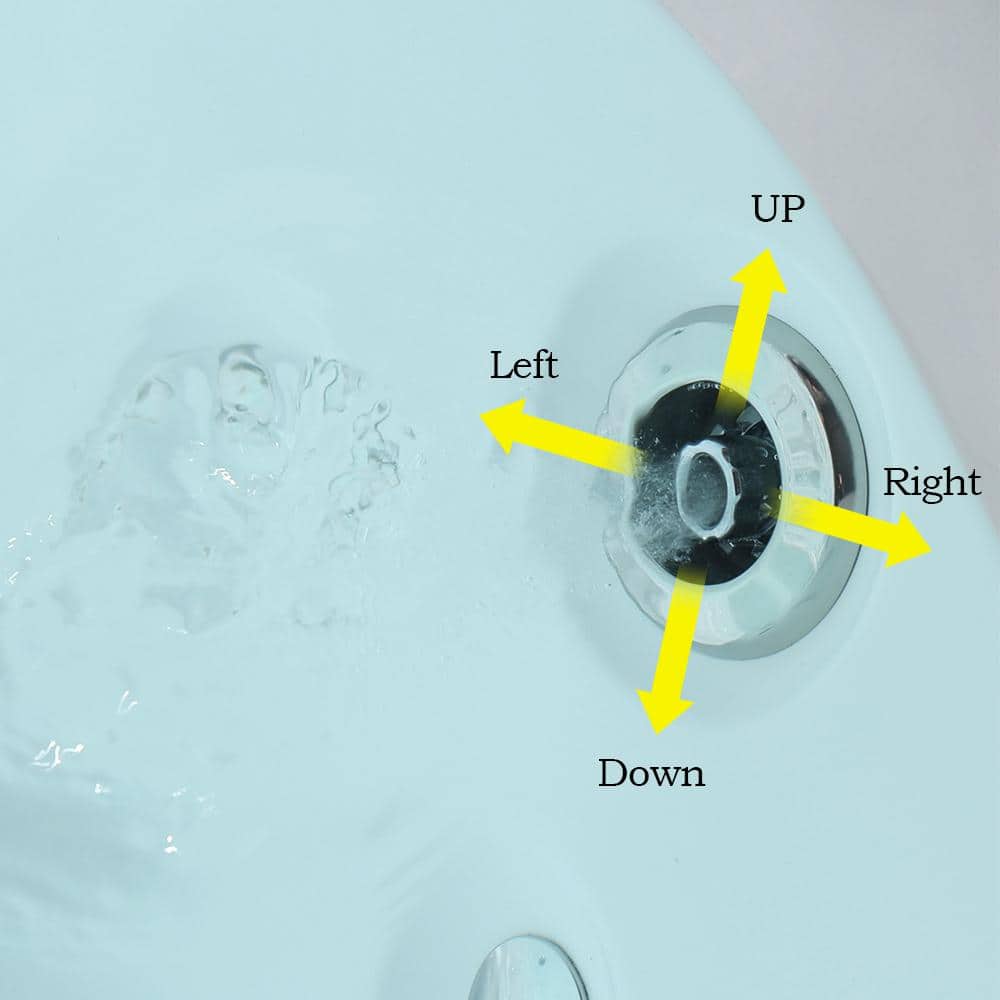 59'' White Freestanding Acrylic Whirlpool Bathtub with Faucet