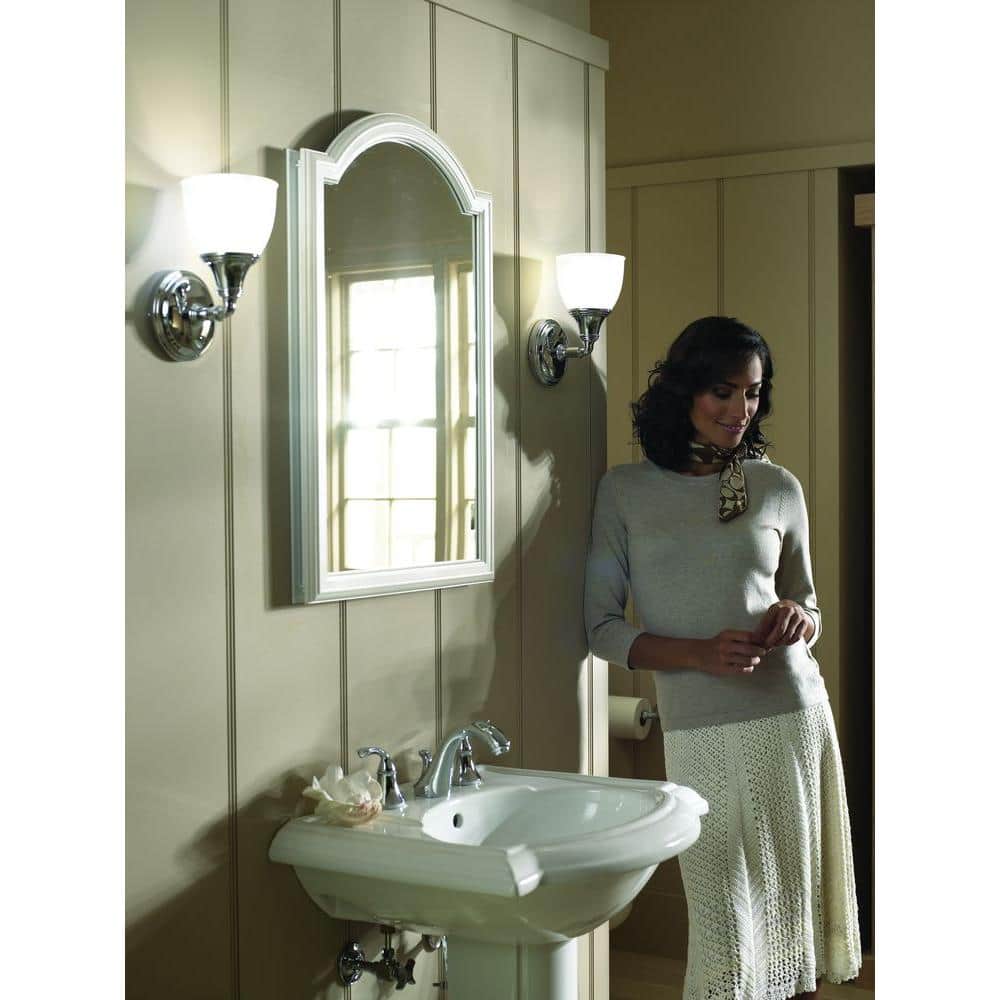 Devonshire Polished Chrome Frosted-Glass Bathroom Wall Sconce