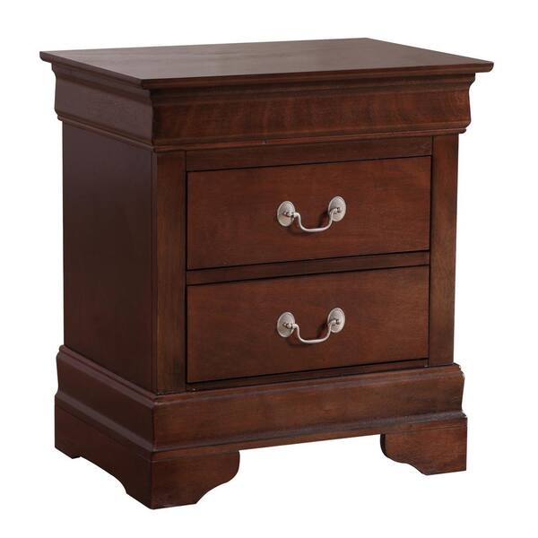 Crimped 2-Drawer Black and White Oak Wood Nightstand + Reviews