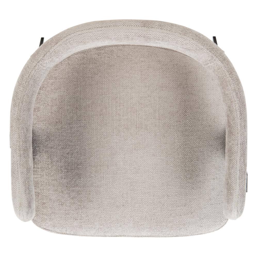 Izzy 33" Gray Chenille Upholstered Arm Chair with Metal Frame