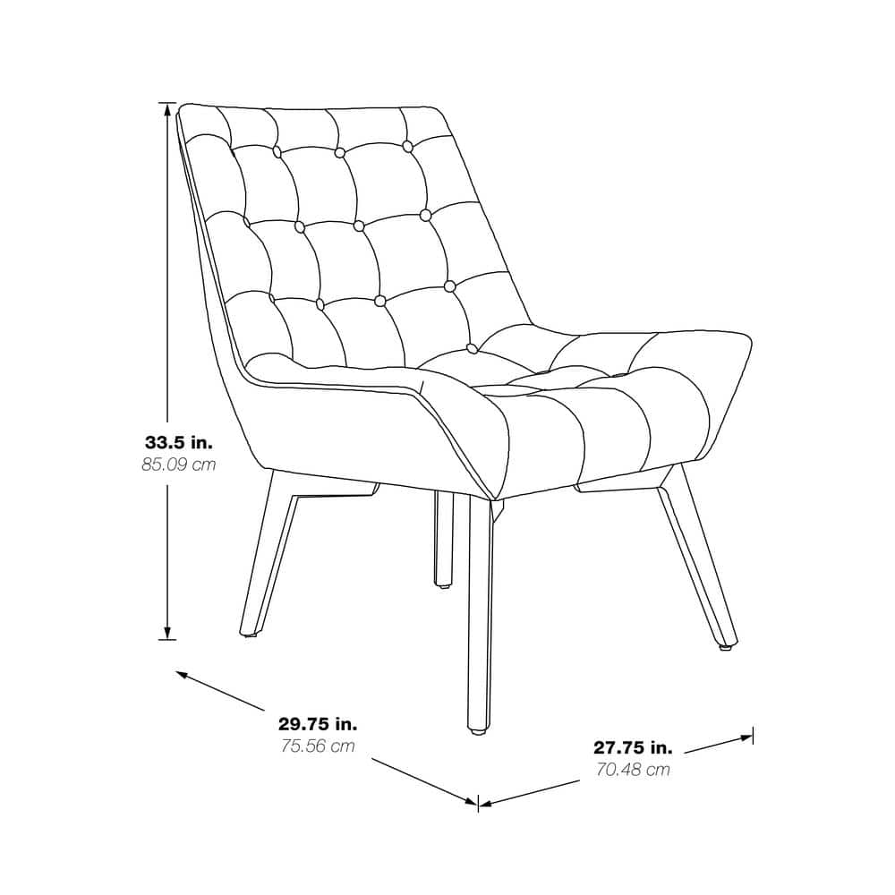 Mid-Century Modern Sea Blue Tufted Accent Chair with Coffee Legs