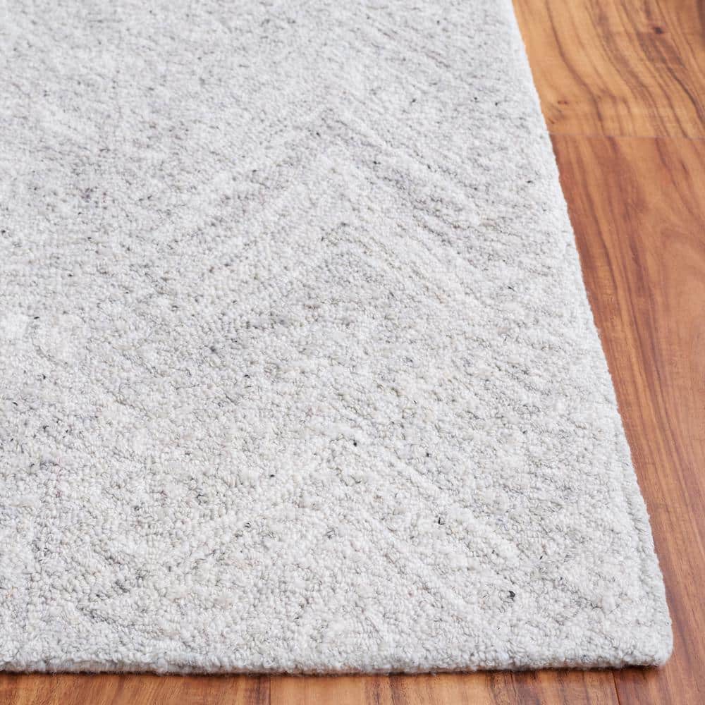 Gray Abstract Handmade Wool 6' x 9' Area Rug