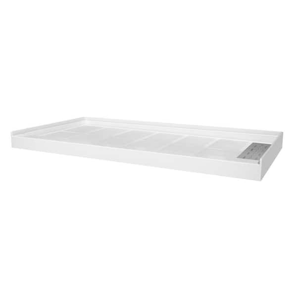60 in. L x 30 in. W Alcove Shower Pan Base with Right Drain