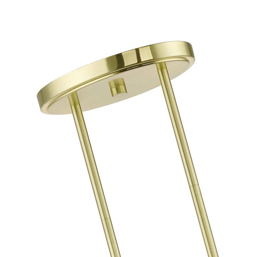 Elegant Satin Brass Linear Chandelier with Clear Glass Shades