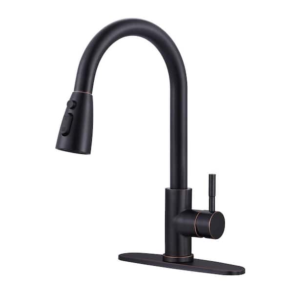 ORB 14 in. H Pull Out Sprayer Kitchen Faucet with Advanced Spray Single Handle Faucet 1 or 3-Hole