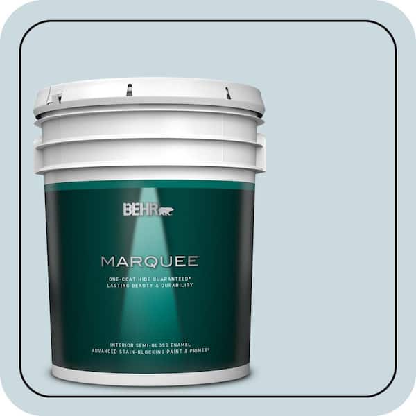 BEHR MARQUEE 5 gal. #MQ3-53 Sky Light View One-Coat Hide Semi-Gloss Enamel Interior Paint & Primer