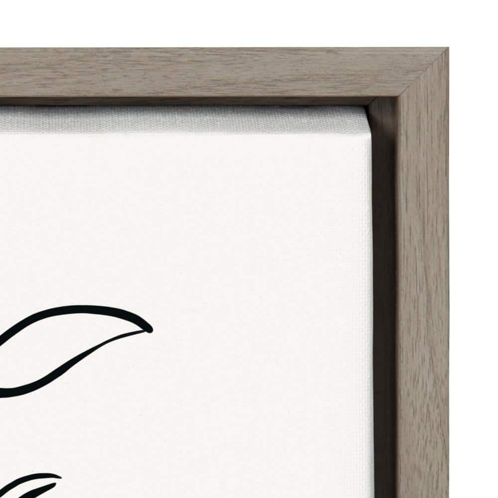 Gray Framed Botanical Sketch Print on Canvas, 18x24
