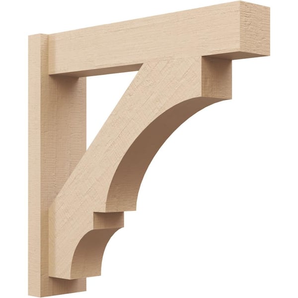 Ekena Millwork 6 in. x 26 in. x 26 in. Balboa Block Rough Cedar Woodgrain Timberthane Polyurethane Outlooker, Primed Tan