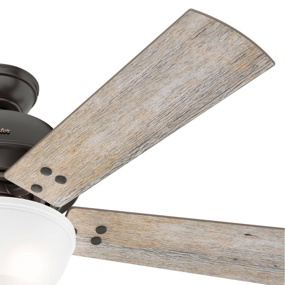 52" Bronze Reversible Blade Ceiling Fan with LED Light and Remote
