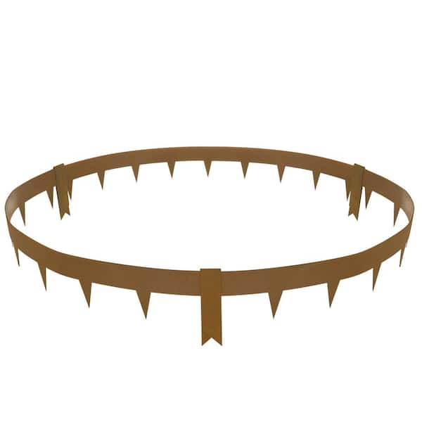 39.6 in. L x 0.06 in.W x 2 in. H Brown Steel Edging Landscape Steel Garden Edging Borders Strips Hammer-Rustic (10-Pack)